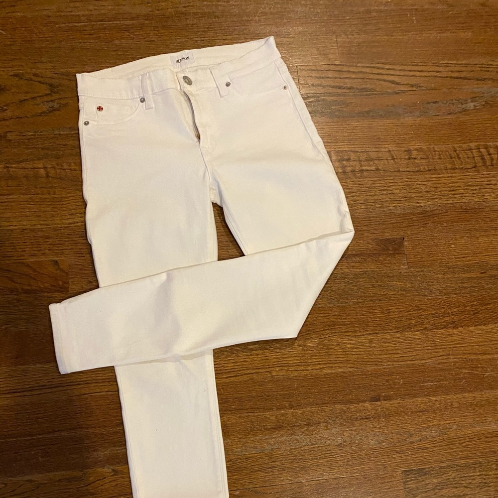 White mid-rise Hudson jeans